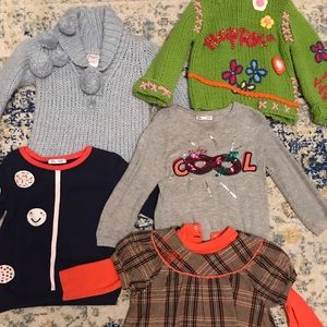 Lot toddler girls european sweaters.  Size 2T 3T